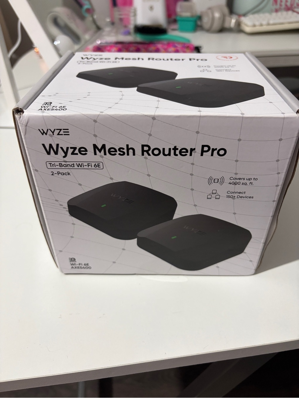 Wyze Mesh Router Pro Black - 2-Pack Wi‑Fi 6E Tri-Band